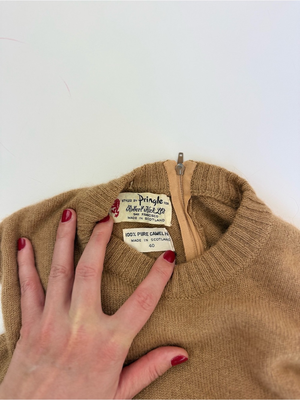 Vintage Pringle of Scotland Camel Hair Vest, Size S/M